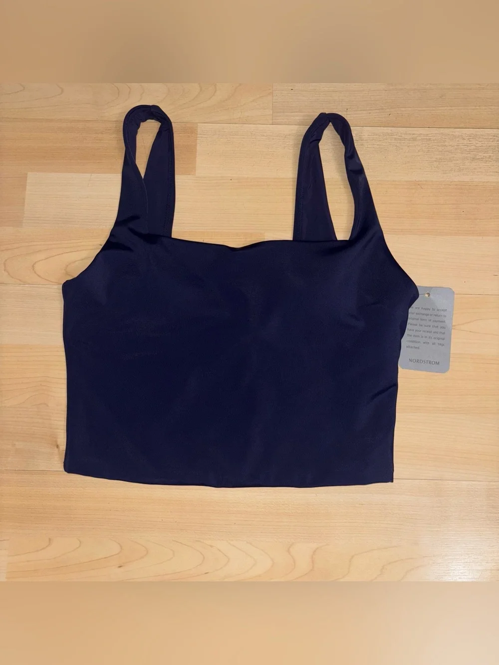 Andie NWT The Siren Crop Bikini Top Size Medium Navy Tankini Swim Resort Wear - Picture 2 of 7